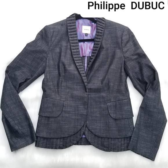 Philippe DUBUC Women's Designer Structured Statement Tiered Jacket - Picture 3 of 16